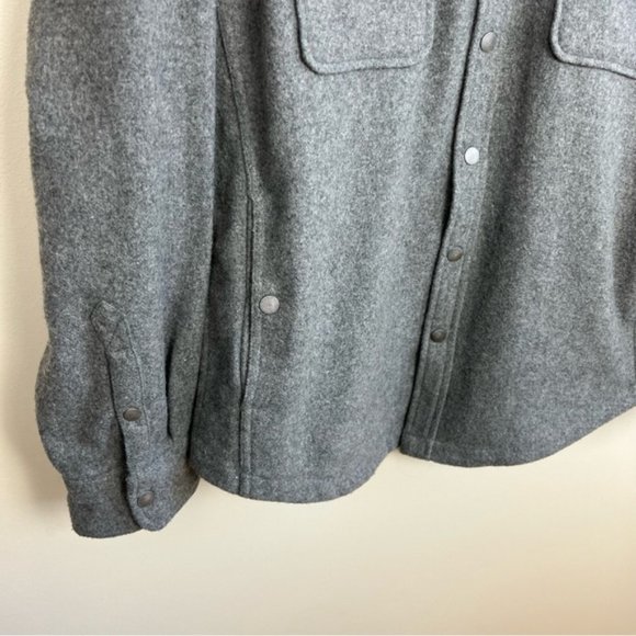 Wallin & Bros. Gray Wool Shirt Jacket Heavy Button Front Shirt - Picture 5 of 7